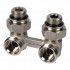 Угловой узел нижнего подключения радиатора G3/4"НР ЕК-G3/4"НГ ЕК + ниппели 3/4-1/2 USYSTEMS