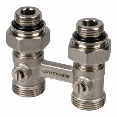  Узел нижнего подключения радиатора G3/4"НР ЕК-G3/4"НГ ЕК + ниппели 3/4-1/2 USYSTEMS